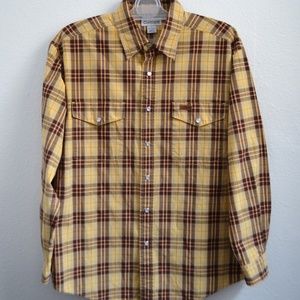 Carhartt Mens Plaid Button Down Work Shirt Large